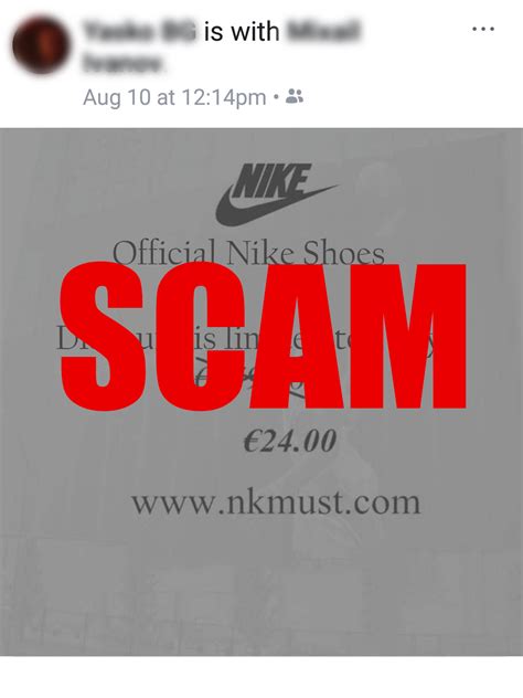 nike shoes on facebook scam